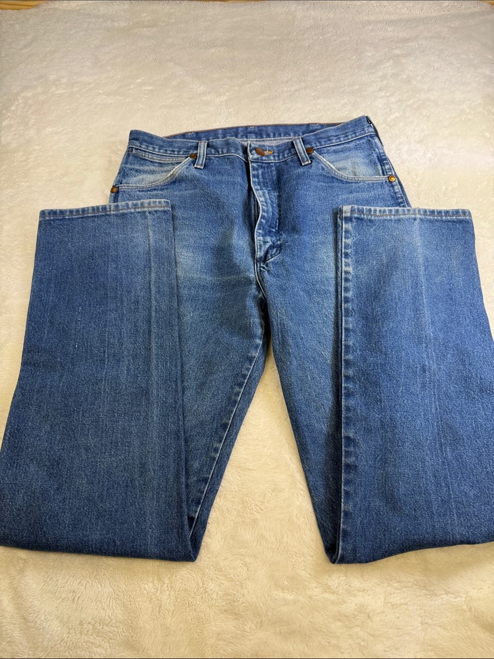 Vintage USA Made Wrangler Jeans Men’s Straight Leg Western Denim 35x36